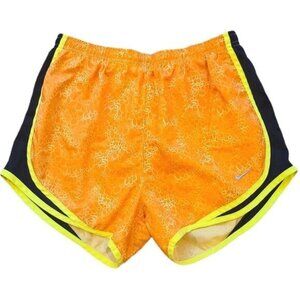 Nike women's Dri-Fit 3" running shorts orange and black small